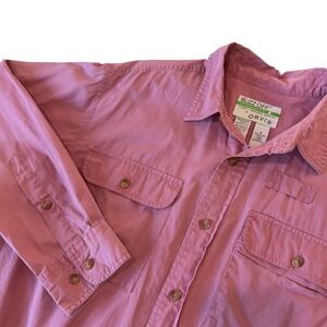 Orvis Buzz Off Insect Shield Shirt Mens Pink Size M Long Sleeve Utility Hiking
